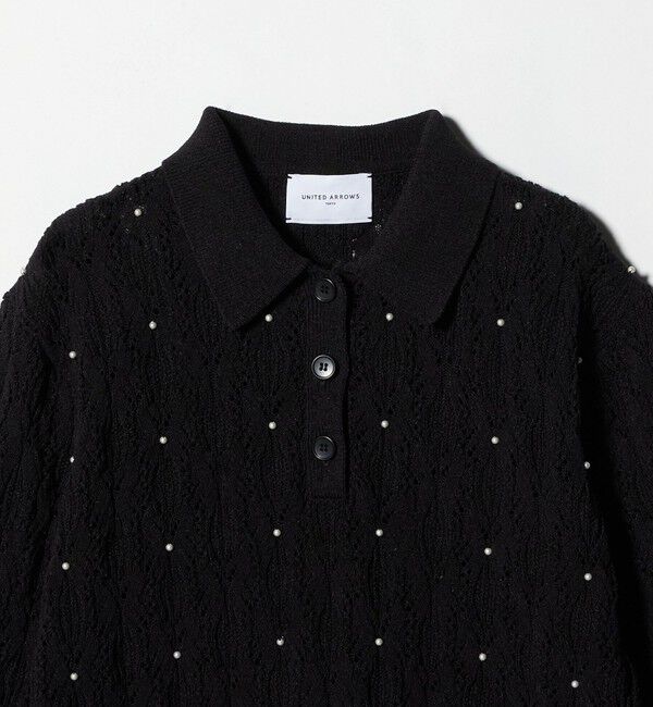 UNITED ARROWS「フェイクパール レース プルオーバー ニット ウォッシャブル」|ニット・セーター|