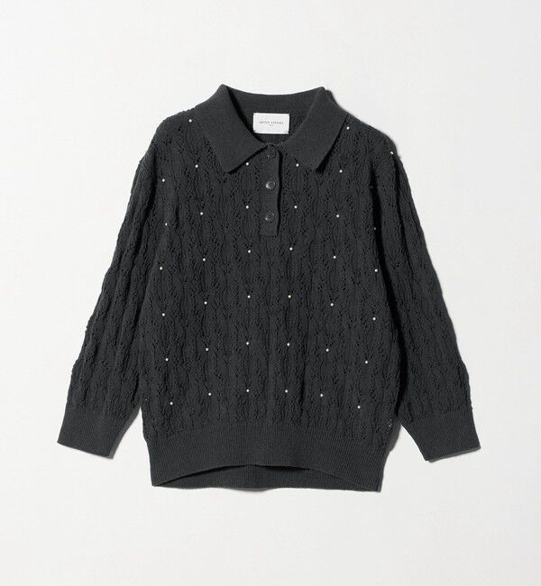 UNITED ARROWS「フェイクパール レース プルオーバー ニット ウォッシャブル」|ニット・セーター|