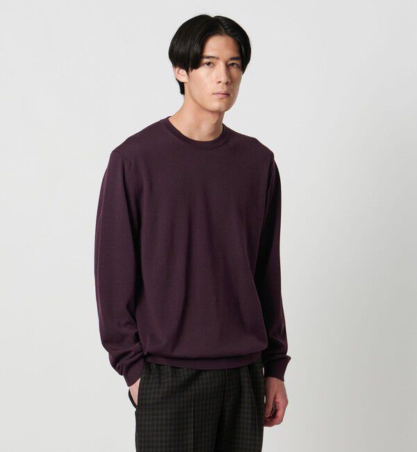 UNITED ARROWS「ハイゲージ クルーネックニット」|ニット・セーター|WINE