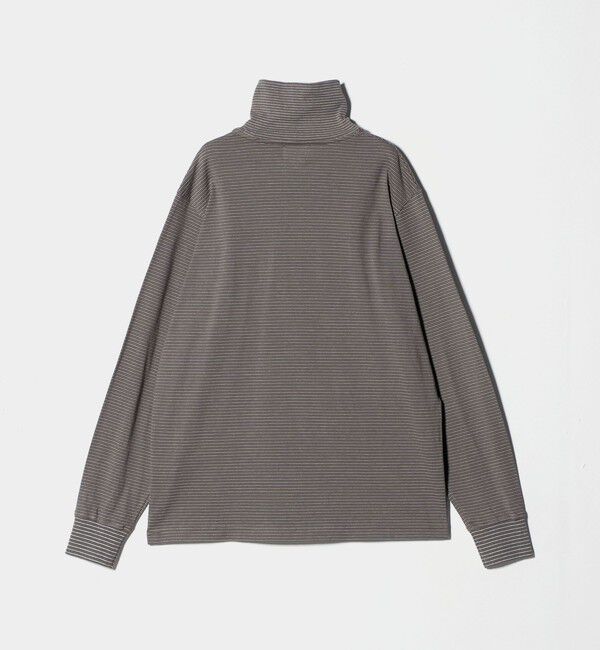 UNITED ARROWS「＜Yonetomi＞GARMENT DYED BORDER T-SHIRT/ボーダー タートルネック ロングTシャツ」|Tシャツ・カットソー|