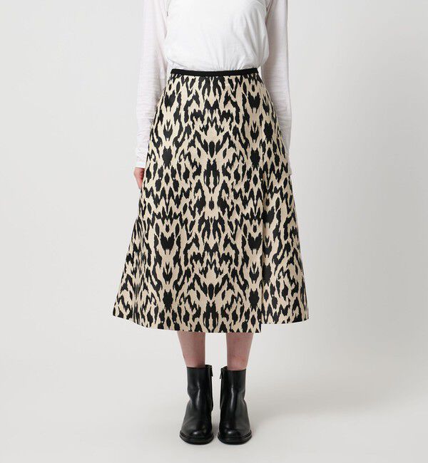 UNITED ARROWS「レオパード ジャガード フレアスカート」|フレア|