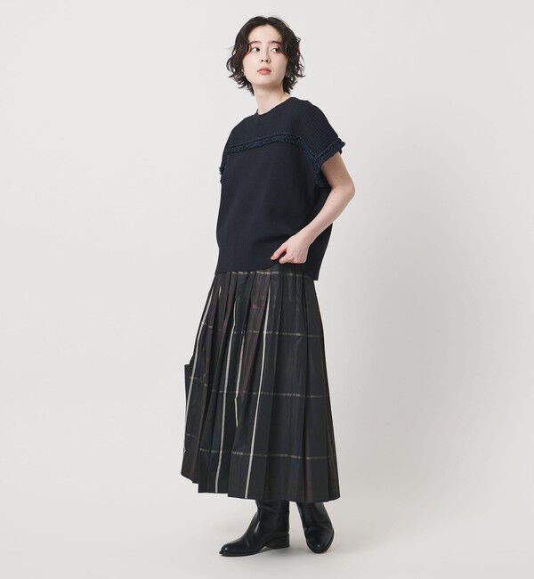 UNITED ARROWS「チェック タフタ プリーツスカート」|スカート|