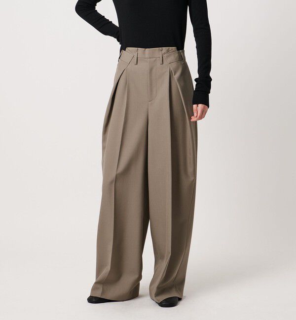 AEWEN MATOPH「＜AEWEN MATOPH＞ウールモヘヤ インタックパンツ」|チノ|BEIGE