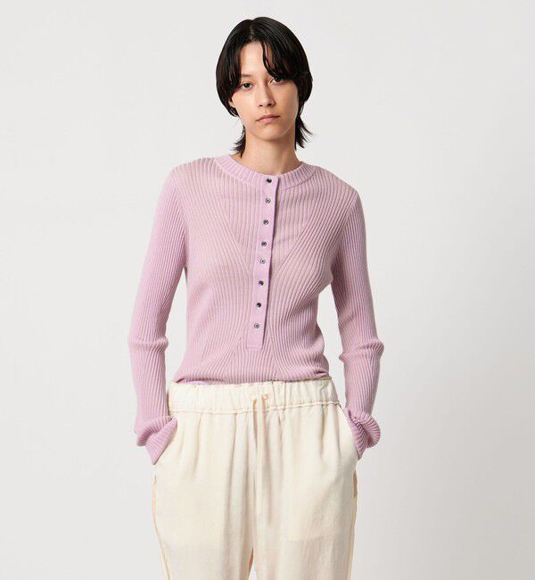 AEWEN MATOPH「＜AEWEN MATOPH＞ウールリブヘンリーネック ニットプルオーバー」|ニット・セーター|LILAC