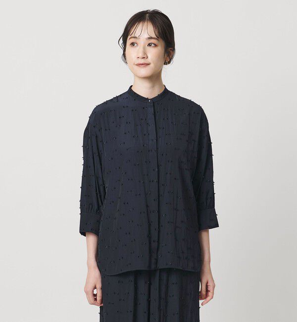 UNITED ARROWS「ドットカットジャガード シャツ ブラウス ‐ウォッシャブル‐」|シャツ・ブラウス|