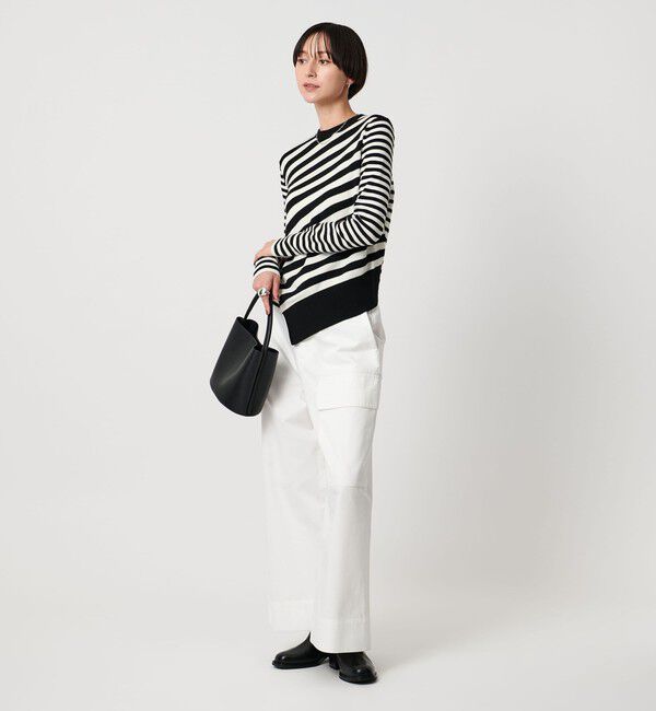 UNITED ARROWS「イレギュラー ボーダー ロングスリーブ ニット」|ニット・セーター|