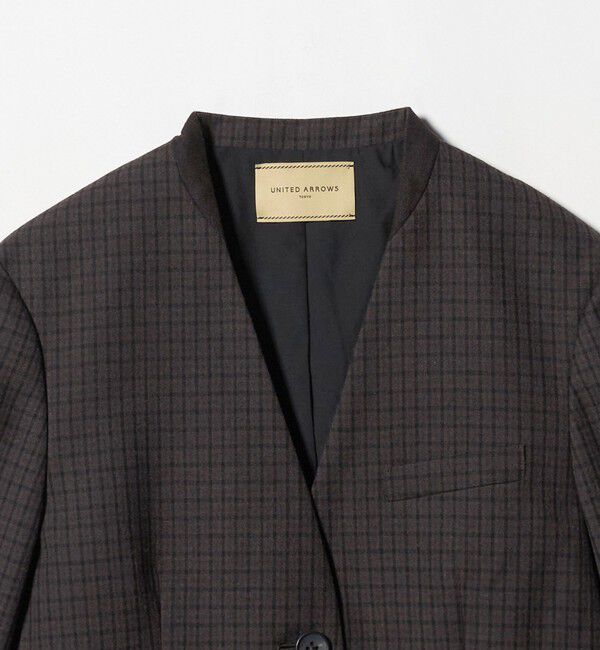 UNITED ARROWS「ガンクラブ チェック ジャケット」|ノーカラージャケット|