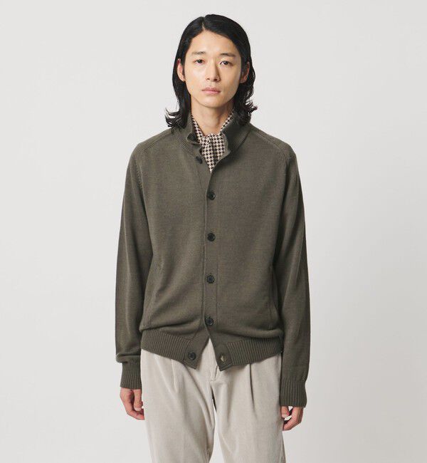 UNITED ARROWS「YAMAGATA ミドルゲージ レイズドネック ニット」|カーディガン|