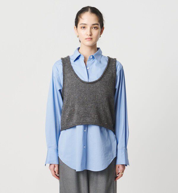 UNITED ARROWS「フラワー スパンコール ベスト」|ベスト・ジレ|