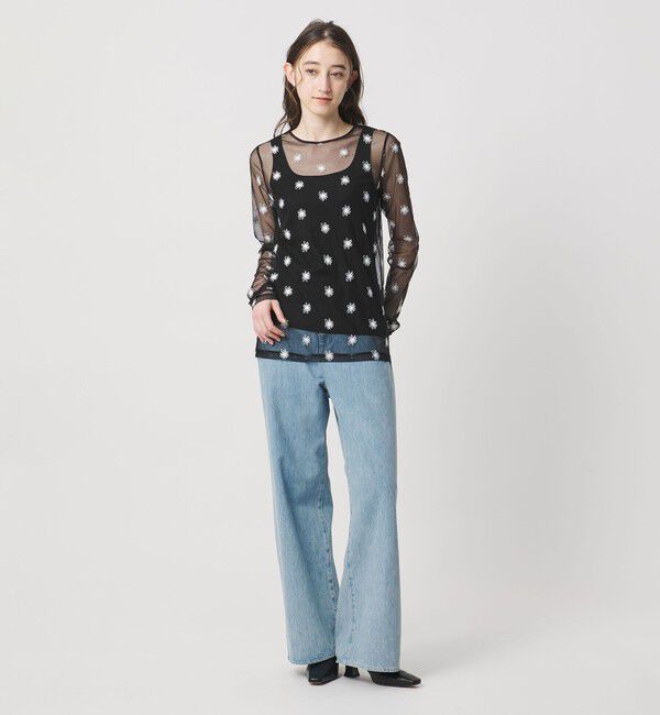 UNITED ARROWS「チュールフラワー カットソー ‐ウォッシャブル‐」|Tシャツ・カットソー|