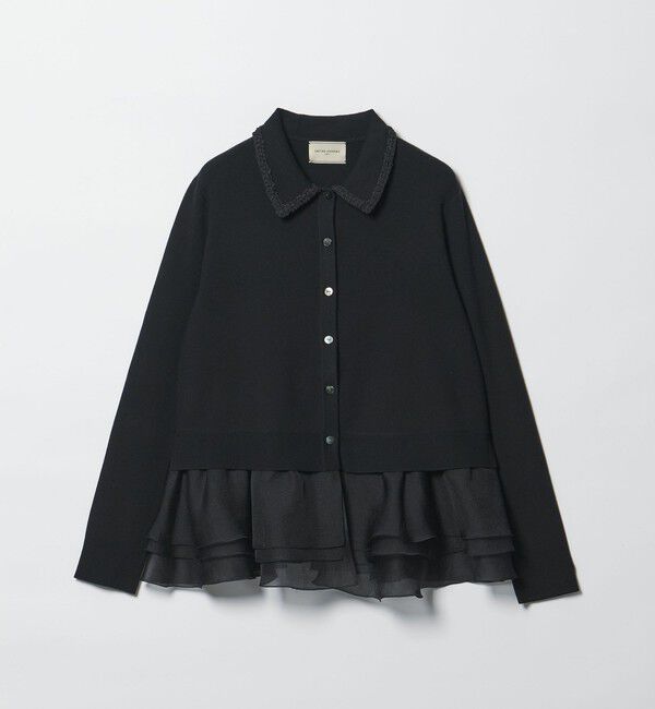 UNITED ARROWS「レディー ポロコンビ  ロングスリーブニット」|カーディガン|