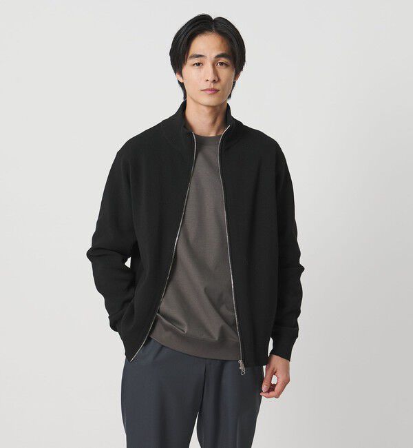 UNITED ARROWS「コットン/ポリエステル アゼ ドライバーズ ニット」|カーディガン|BLACK