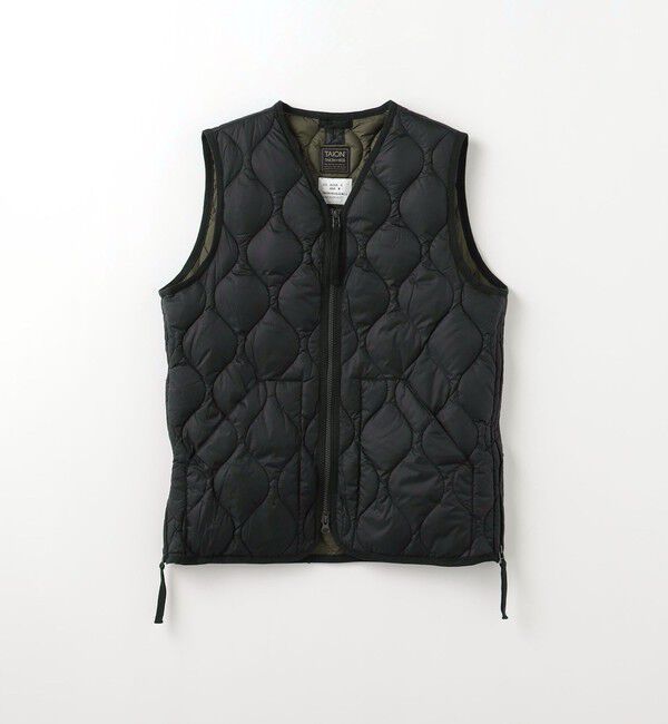 UNITED ARROWS green label relaxing「＜TAION＞ミリタリー Vネック ダブルジップ ダウンベスト」|ダウンベスト・ベスト|