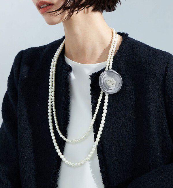 UNITED ARROWS green label relaxing「コサージュ付き フェイクパール 5WAY ネックレス 」|ネックレス|