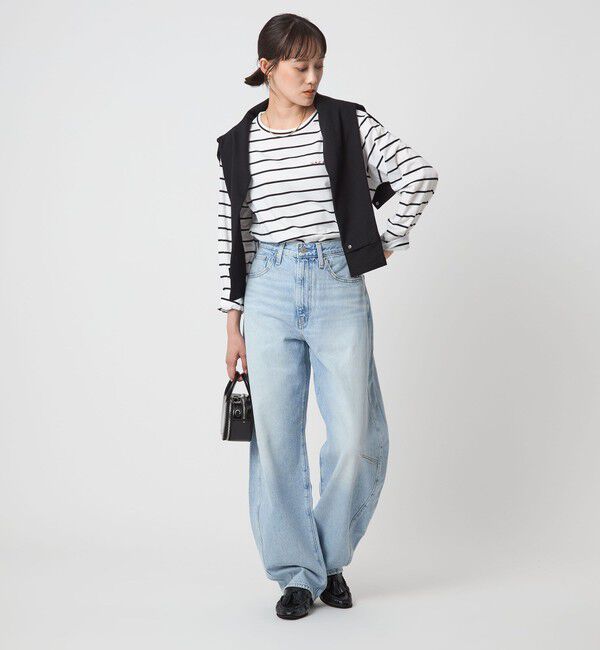 UNITED ARROWS green label relaxing「＜To b. by agnes b.コラボ＞ロゴ ロングスリーブ Tシャツ ボーダー」|Tシャツ・カットソー|