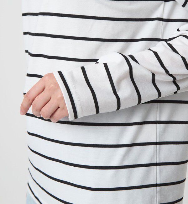 UNITED ARROWS green label relaxing「＜To b. by agnes b.コラボ＞ロゴ ロングスリーブ Tシャツ ボーダー」|Tシャツ・カットソー|