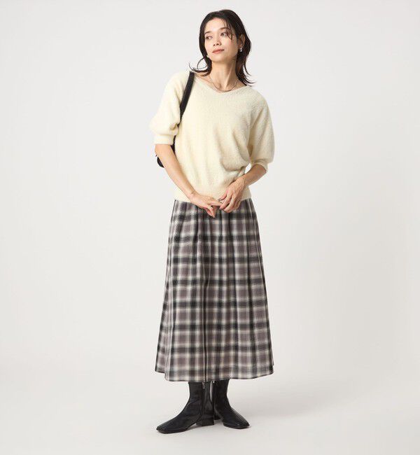 UNITED ARROWS green label relaxing「フラッフフェザー 2WAY ショートスリーブ ニット プルオーバー -ウォッシャブル-」|ニット・セーター|