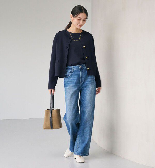 UNITED ARROWS green label relaxing「フォルム ゴールドカラーボタン ニット カーディガン ウォッシャブル」|カーディガン|