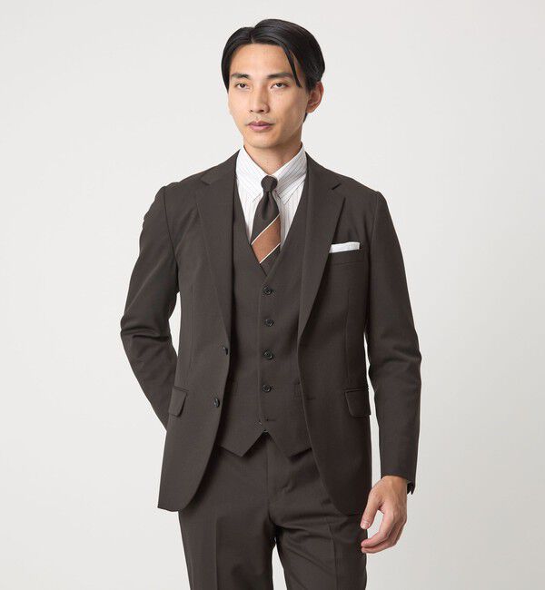 UNITED ARROWS green label relaxing「A+ TWPU サージ 2B スリム セットアップジャケット -ウォッシャブル・ストレッチ-」|スーツ|DK.BROWN