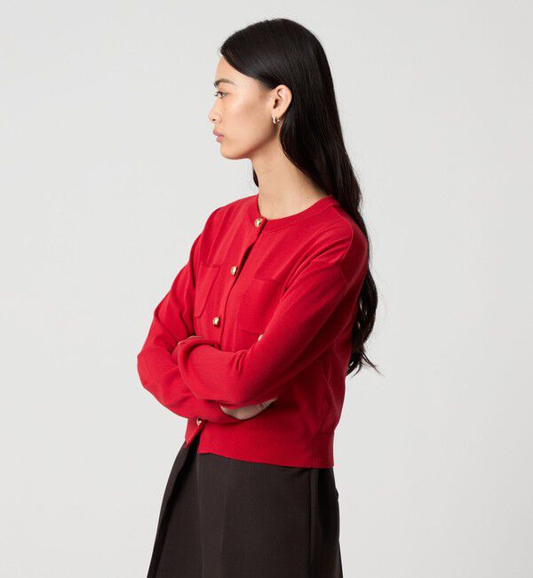 EMMEL REFINES「＜EMMEL REFINES＞EM HW ボタンポケット ミニ カーディガン」|カーディガン|