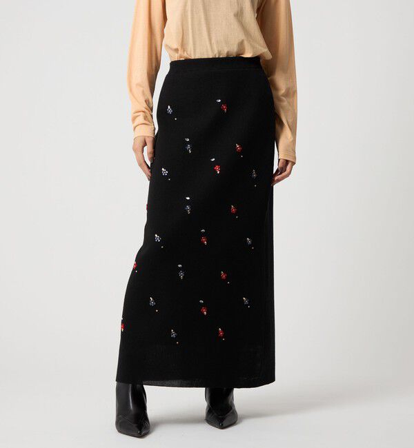 EMMEL REFINES「＜EMMEL REFINES＞EM フラワービジュー ニット スカート」|スカート|