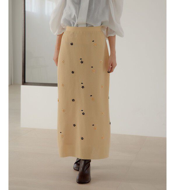 EMMEL REFINES「＜EMMEL REFINES＞EM フラワービジュー ニット スカート」|スカート|