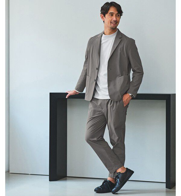 UNITED ARROWS green label relaxing「【WEB限定】JUST fit ナイロン PU リラックス セットアップ -2Wayストレッチ-」|テーラードジャケット|DK.GRAY