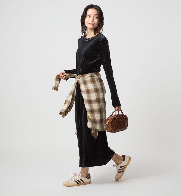 UNITED ARROWS green label relaxing「ベロア ワンピース」|ワンピース|BLACK