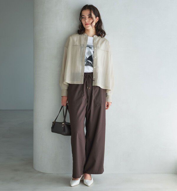 UNITED ARROWS green label relaxing「ソモウライク シアー バンドカラー シャツ」|シャツ・ブラウス|