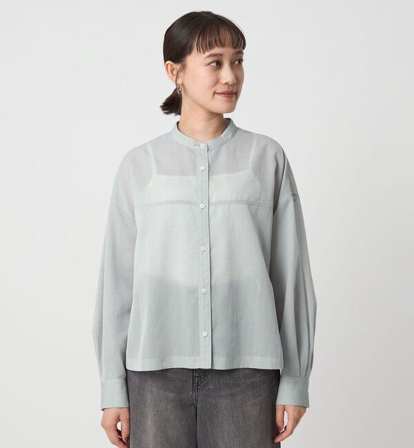 UNITED ARROWS green label relaxing「ソモウライク シアー バンドカラー シャツ」|シャツ・ブラウス|