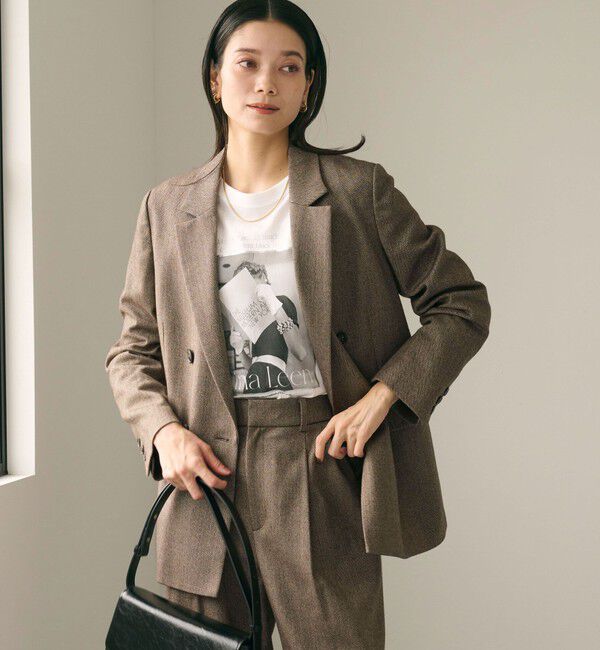 UNITED ARROWS green label relaxing「ホームスパン ダブル ジャケット ストレッチ」|テーラードジャケット|