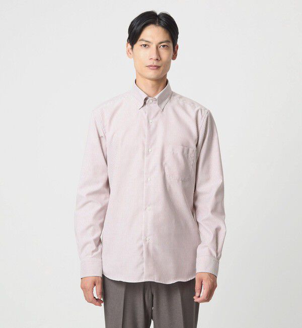 UNITED ARROWS green label relaxing「エブリット コットンオックス ストライプ スナップ ボタンダウン シャツ -イージーアイロン-」|シャツ・ブラウス|