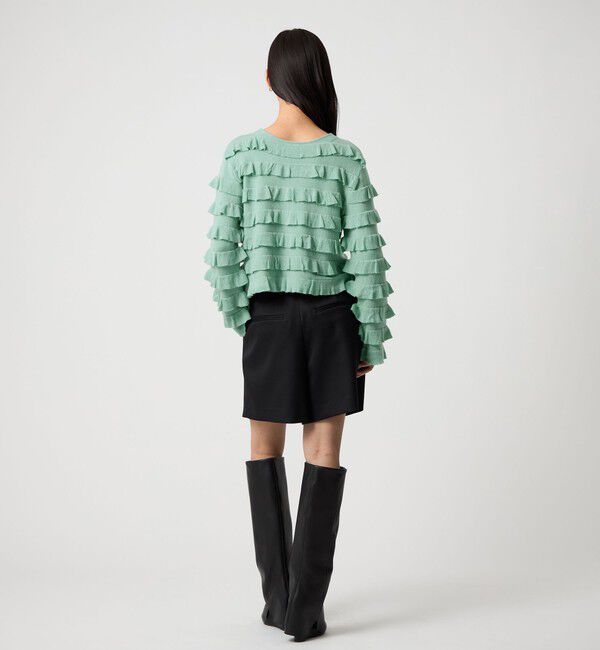 EMMEL REFINES「＜EMMEL REFINES＞EM ティアード ミニフリル 2WAY カーディガン」|カーディガン|