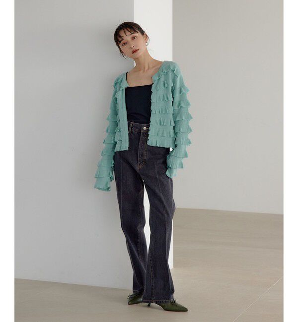 EMMEL REFINES「＜EMMEL REFINES＞EM ティアード ミニフリル 2WAY カーディガン」|カーディガン|