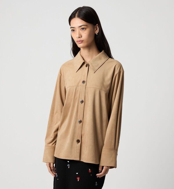 EMMEL REFINES「＜EMMEL REFINES＞EM スウェード ライク トロミ シャツ」|シャツ・ブラウス|