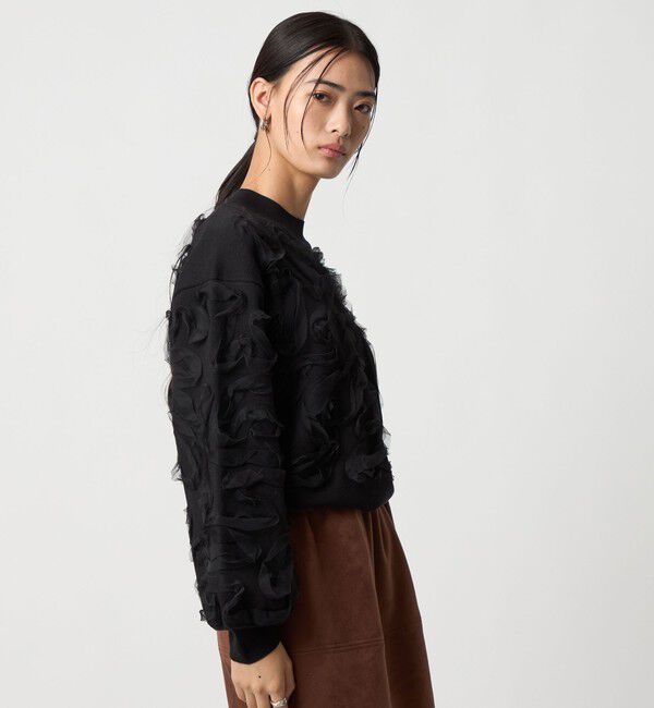 EMMEL REFINES「＜EMMEL REFINES＞EM HW チュールシシュウ スウェットライク ニット プルオーバー」|ニット・セーター|