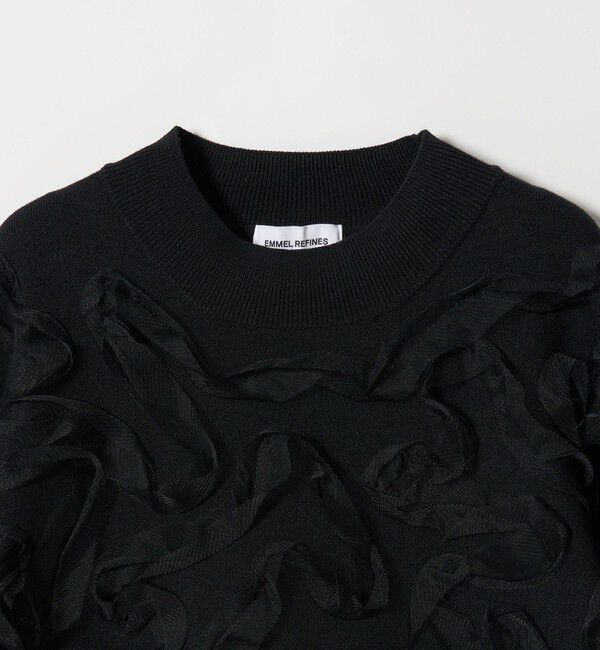 EMMEL REFINES「＜EMMEL REFINES＞EM HW チュールシシュウ スウェットライク ニット プルオーバー」|ニット・セーター|