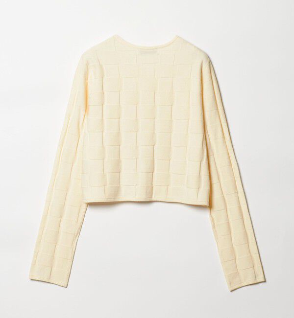 EMMEL REFINES「＜EMMEL REFINES＞EM HW スクエアアミ ＆ ボタン カーディガン」|カーディガン|