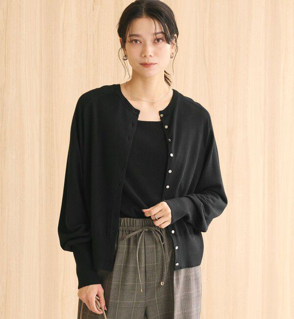 UNITED ARROWS green label relaxing「エブリニット 2WAY カーディガン ウォッシャブル」|カーディガン|BLACK