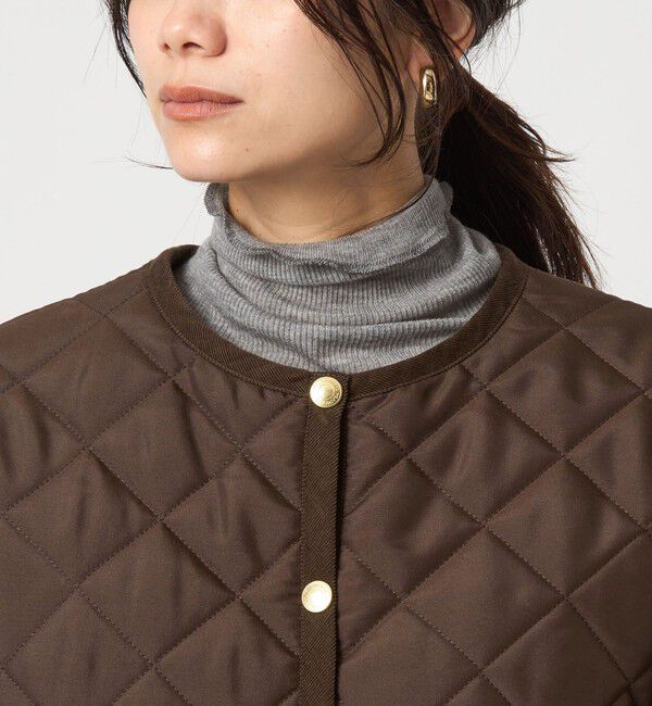 UNITED ARROWS green label relaxing「【別注】＜Traditional Weatherwear＞ARKLEY Aライン キルティング ショート コート」|ノーカラーコート|