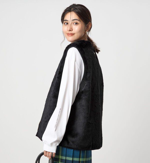 UNITED ARROWS green label relaxing「【別注】＜Barbour＞コーデュロイ&times;フェイクファー リバーシブル ベスト」|ベスト・ジレ|