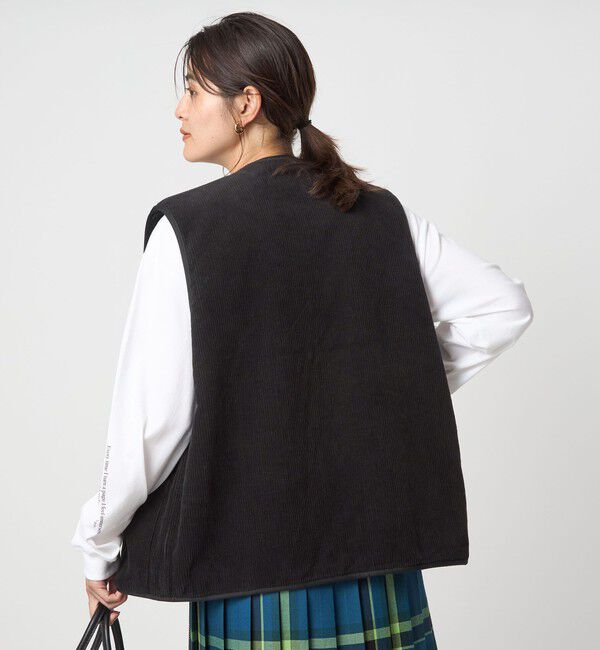 UNITED ARROWS green label relaxing「【別注】＜Barbour＞コーデュロイ&times;フェイクファー リバーシブル ベスト」|ベスト・ジレ|