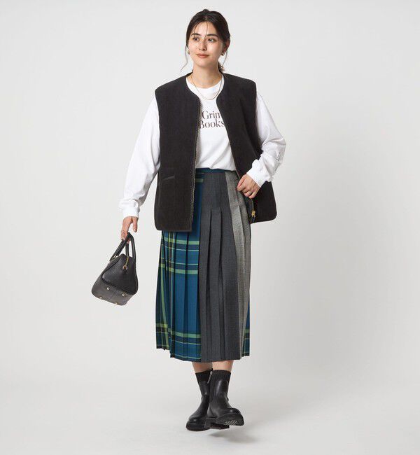 UNITED ARROWS green label relaxing「【別注】＜Barbour＞コーデュロイ&times;フェイクファー リバーシブル ベスト」|ベスト・ジレ|