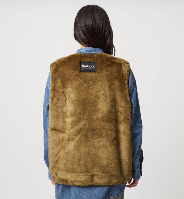 UNITED ARROWS green label relaxing「【別注】＜Barbour＞コーデュロイ&times;フェイクファー リバーシブル ベスト」|ベスト・ジレ|