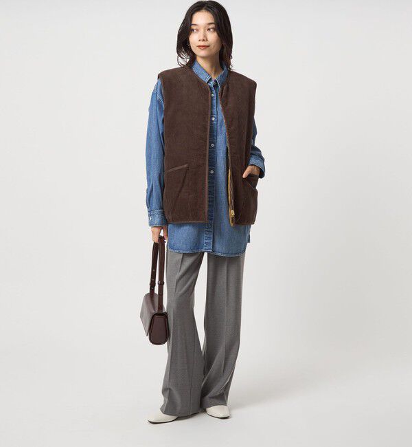 UNITED ARROWS green label relaxing「【別注】＜Barbour＞コーデュロイ&times;フェイクファー リバーシブル ベスト」|ベスト・ジレ|