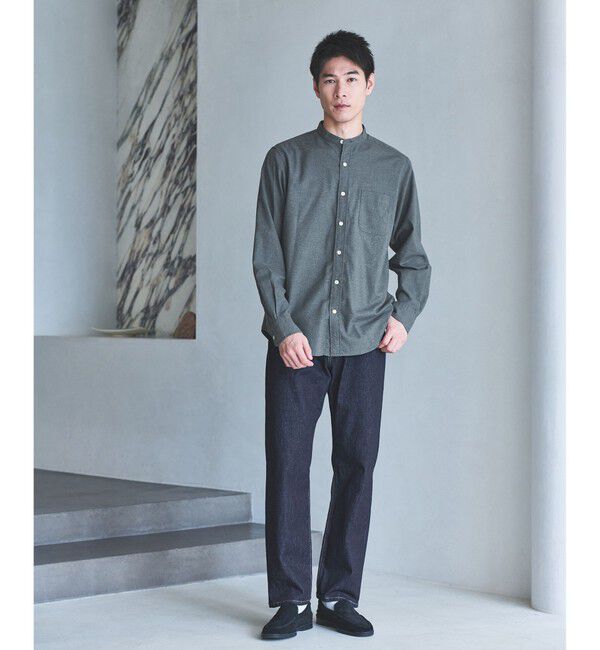 UNITED ARROWS green label relaxing「ナチュラルフィット  バンドカラー シャツ」|シャツ・ブラウス|