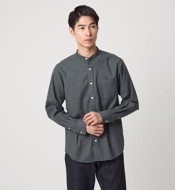UNITED ARROWS green label relaxing「ナチュラルフィット  バンドカラー シャツ」|シャツ・ブラウス|