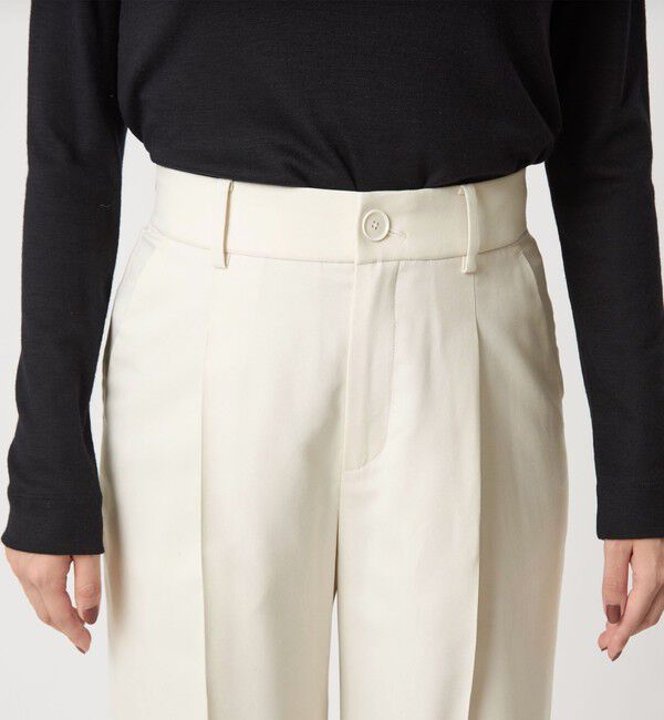 UNITED ARROWS green label relaxing「［size SHORT/TALLあり］キチントボトムス カバー ワイド パンツ オフホワイト」|スラックス|