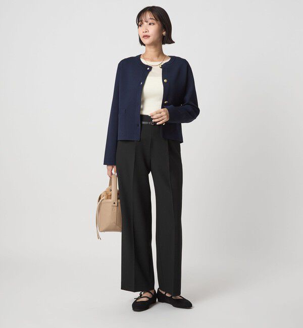 UNITED ARROWS green label relaxing「［size SHORT/TALLあり］ダブルクロス ワイド パンツ ウォッシャブル ストレッチ」|スラックス|