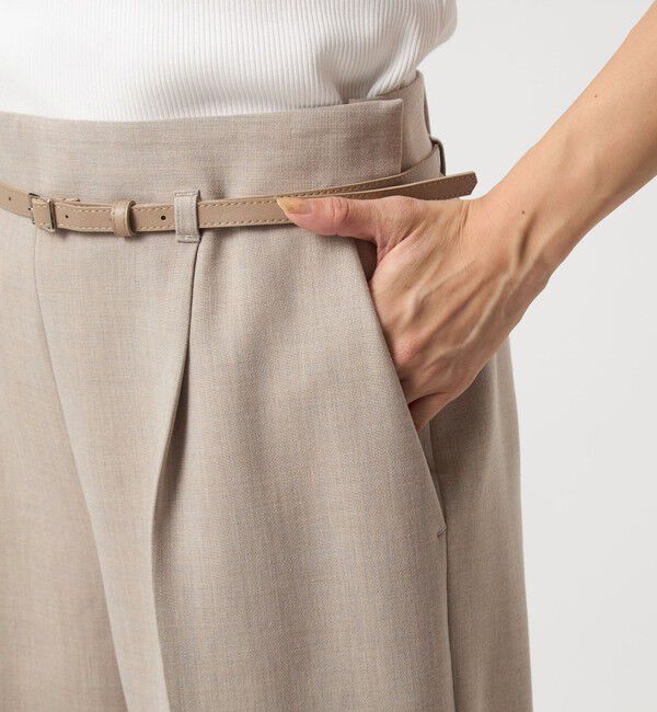 UNITED ARROWS green label relaxing「［size SHORT/TALLあり］ダブルクロス ワイド パンツ ウォッシャブル ストレッチ」|スラックス|